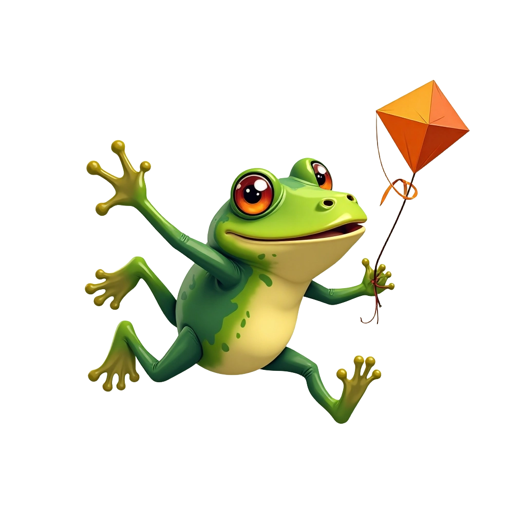 Frog with a Kite